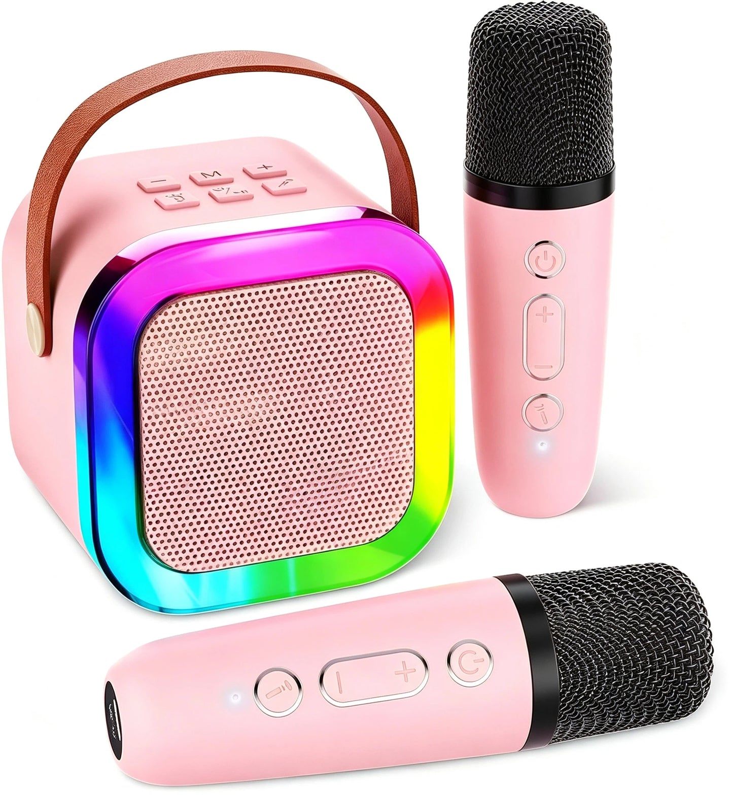 🎤 Kids Karaoke Machine – 2 Wireless Mics, Bluetooth Speaker, LED Lights, Portable Party Fun