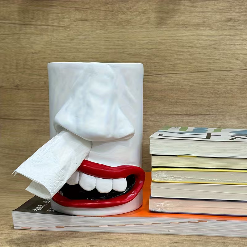 🎭 Handmade Funny Face Tissue Holder