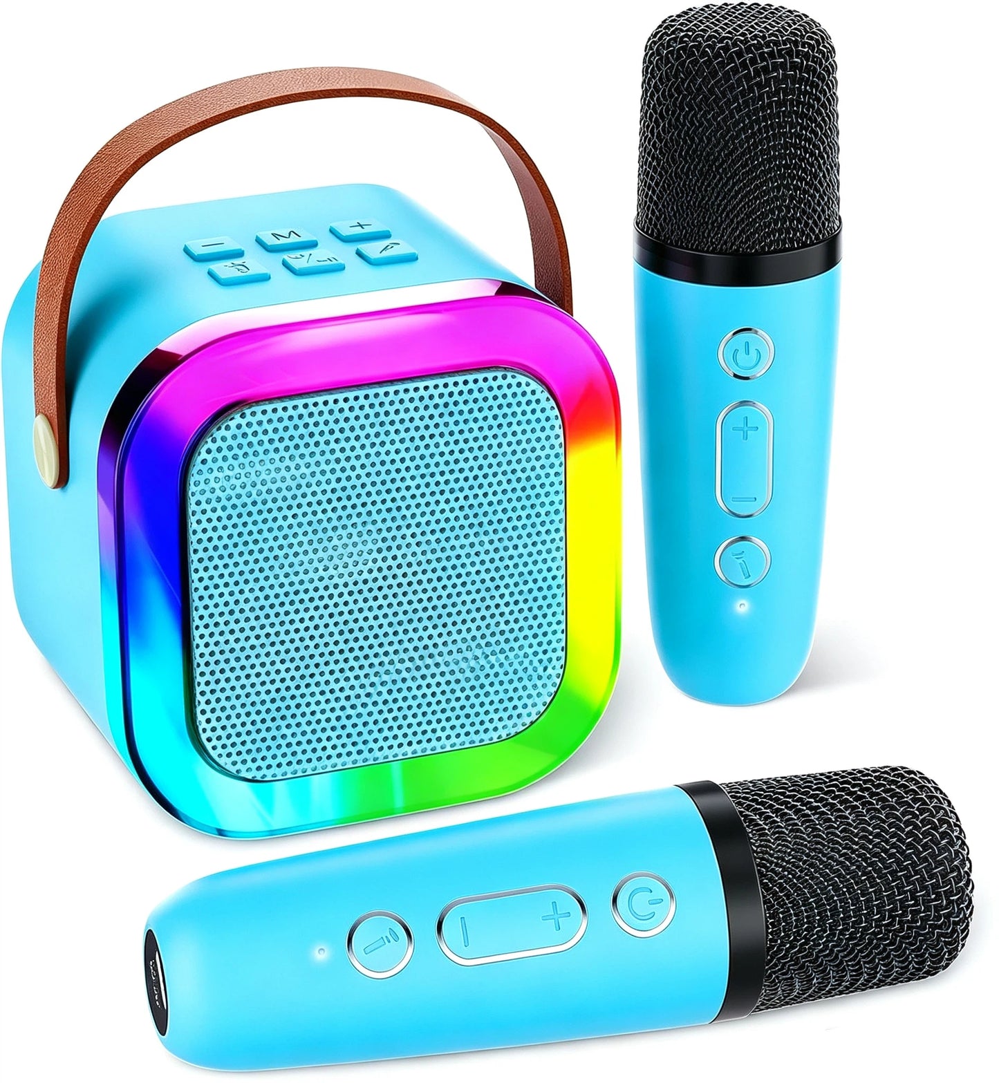 🎤 Kids Karaoke Machine – 2 Wireless Mics, Bluetooth Speaker, LED Lights, Portable Party Fun