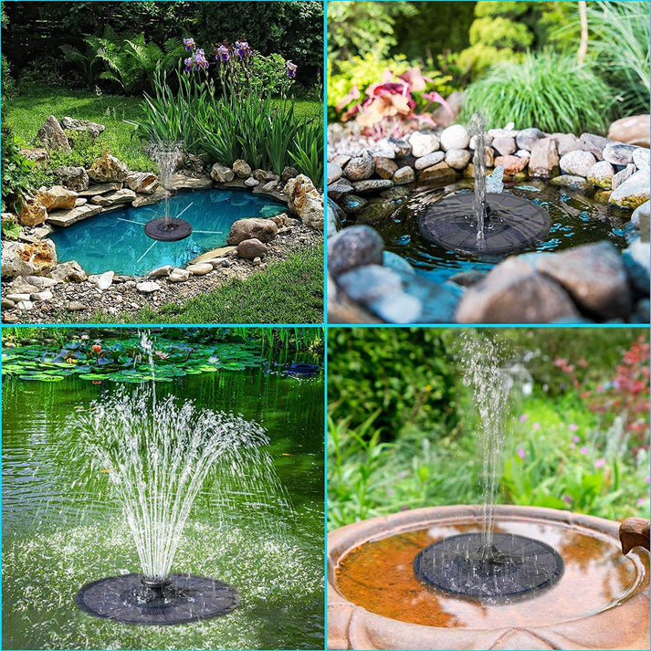 ☀️ Solar Floating Fountain – Battery Backup, LED Lights, Strong Flow – Baby‑Safe Water Play