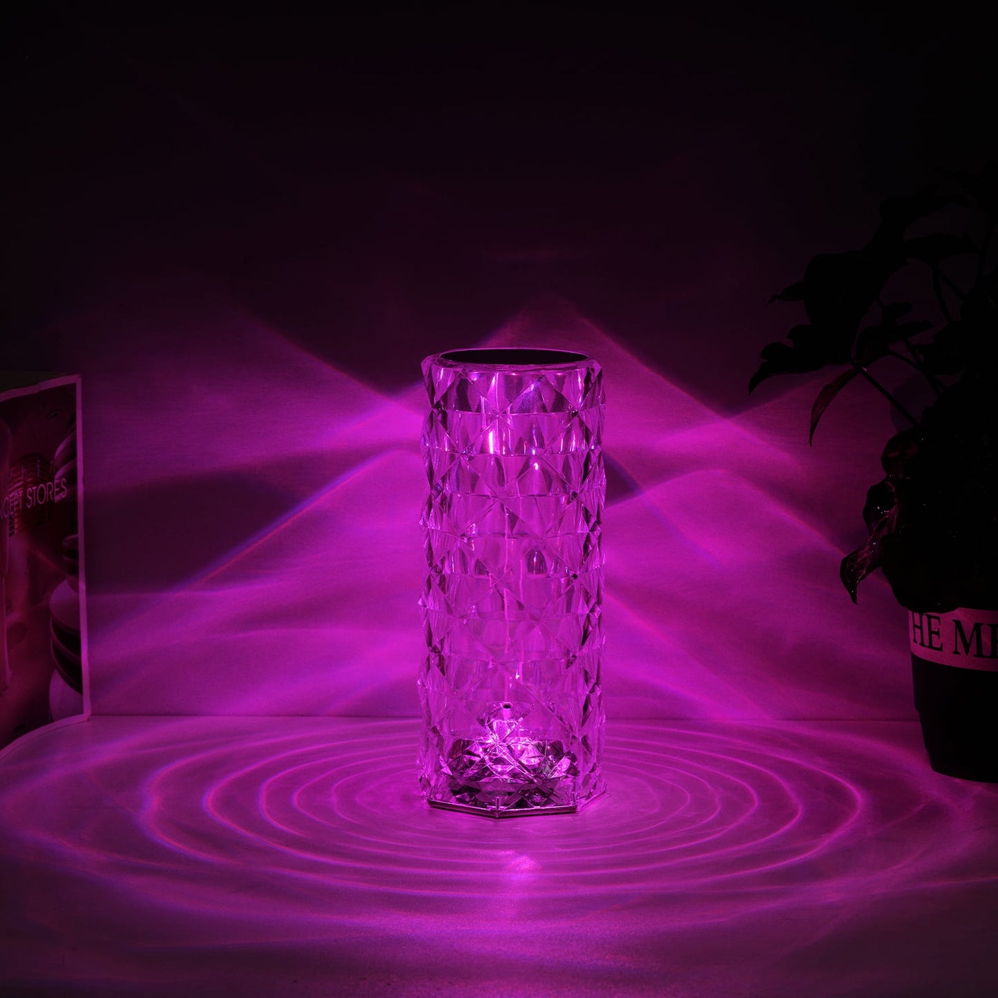 🌹 16‑Color Crystal Rose Table Lamp – USB Rechargeable, Touch & Remote Control, Cordless
