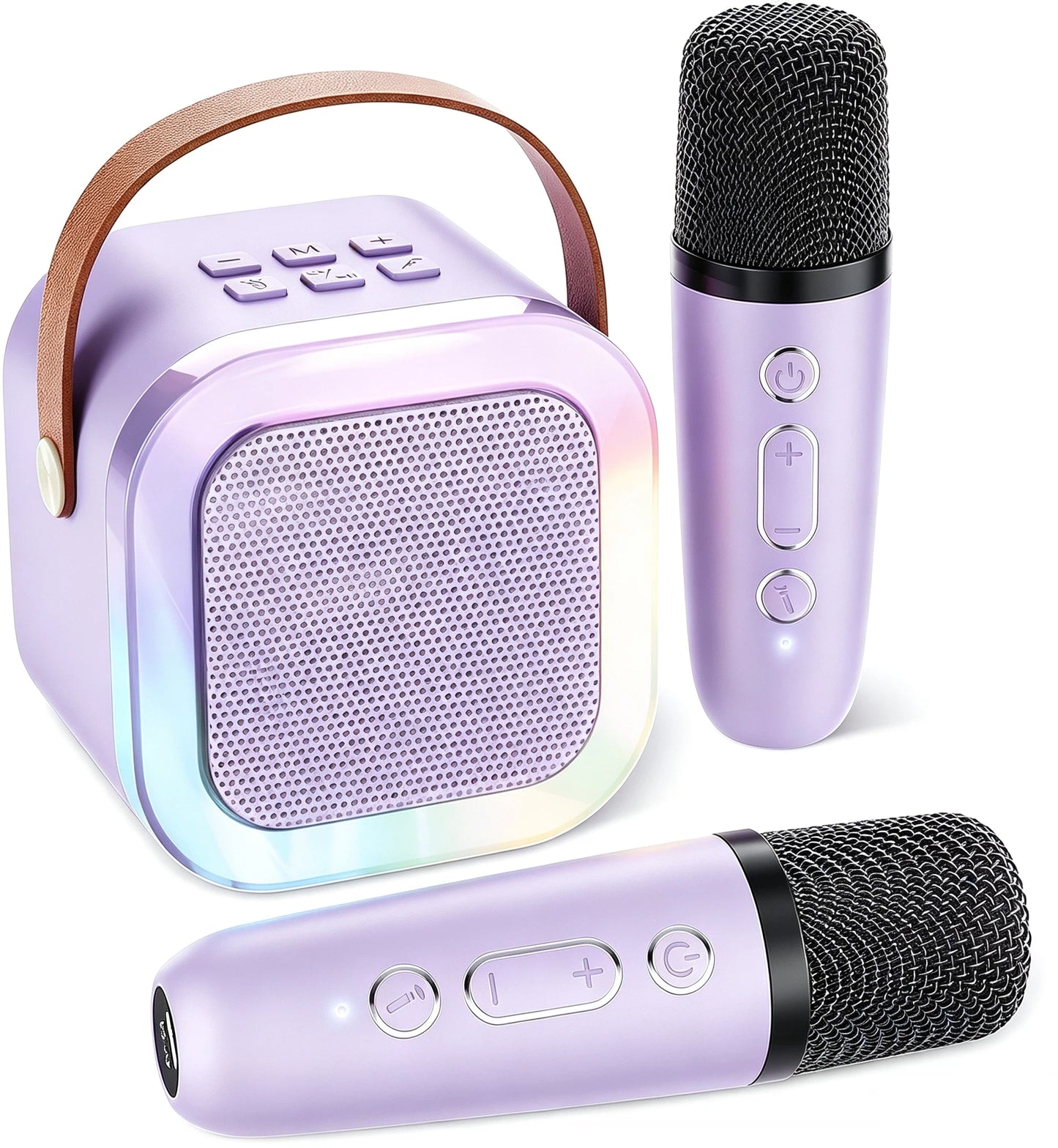 🎤 Kids Karaoke Machine – 2 Wireless Mics, Bluetooth Speaker, LED Lights, Portable Party Fun