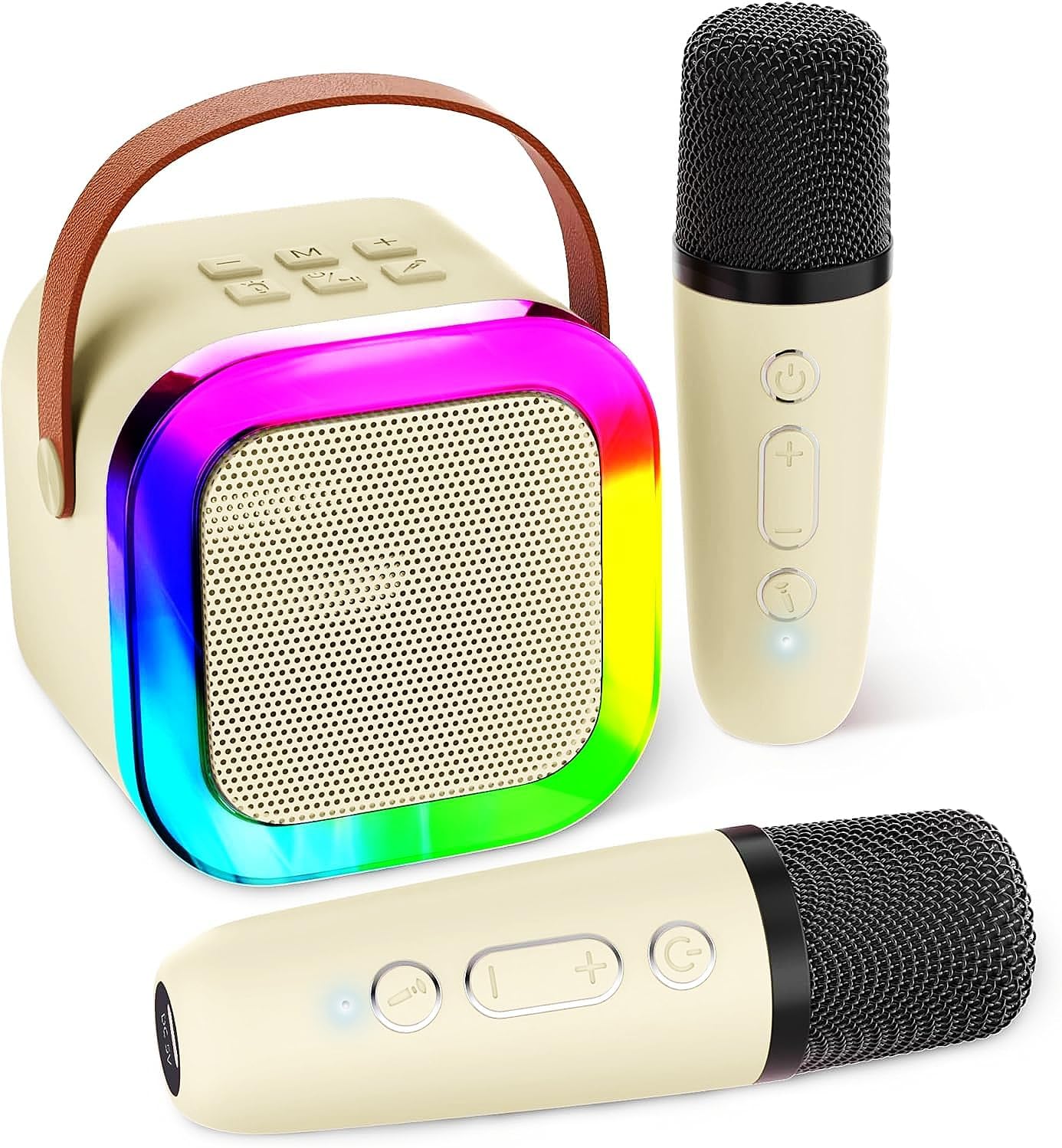 🎤 Kids Karaoke Machine – 2 Wireless Mics, Bluetooth Speaker, LED Lights, Portable Party Fun
