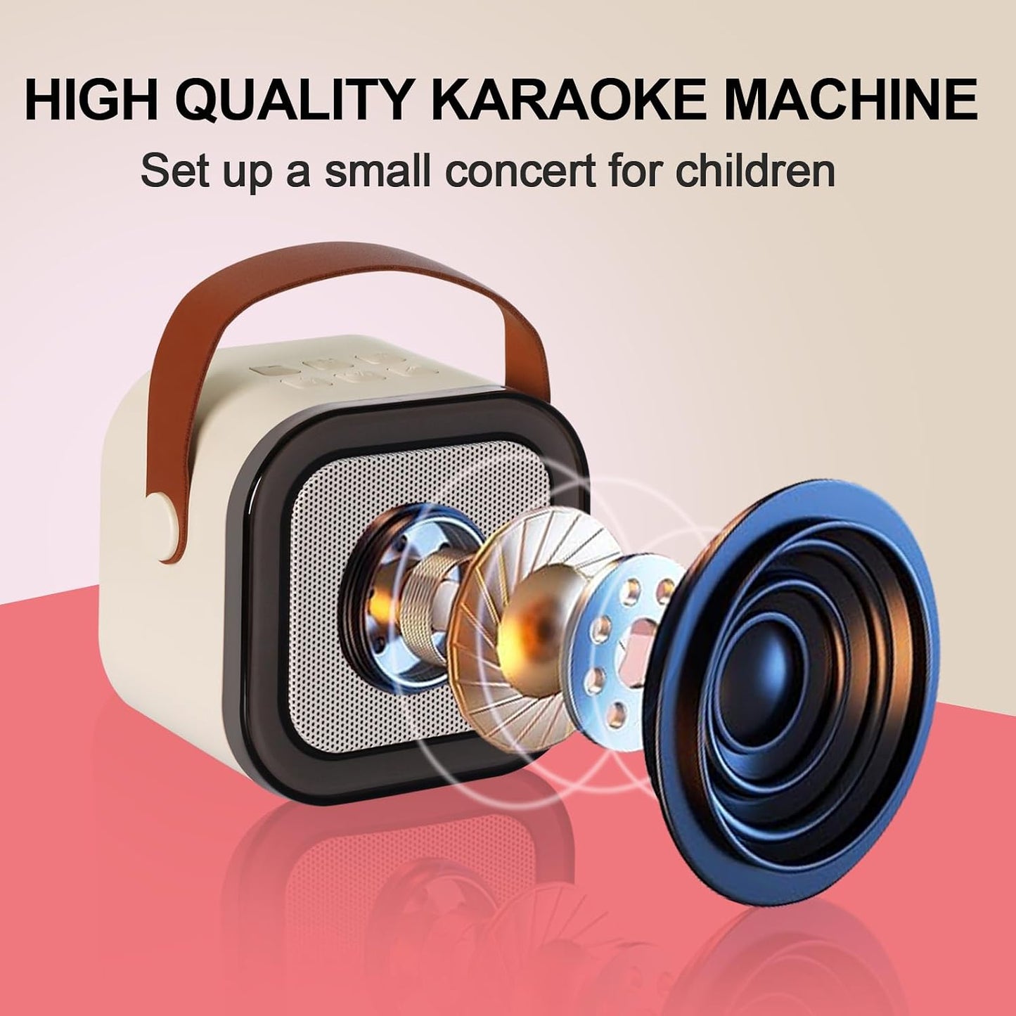 🎤 Kids Karaoke Machine – 2 Wireless Mics, Bluetooth Speaker, LED Lights, Portable Party Fun