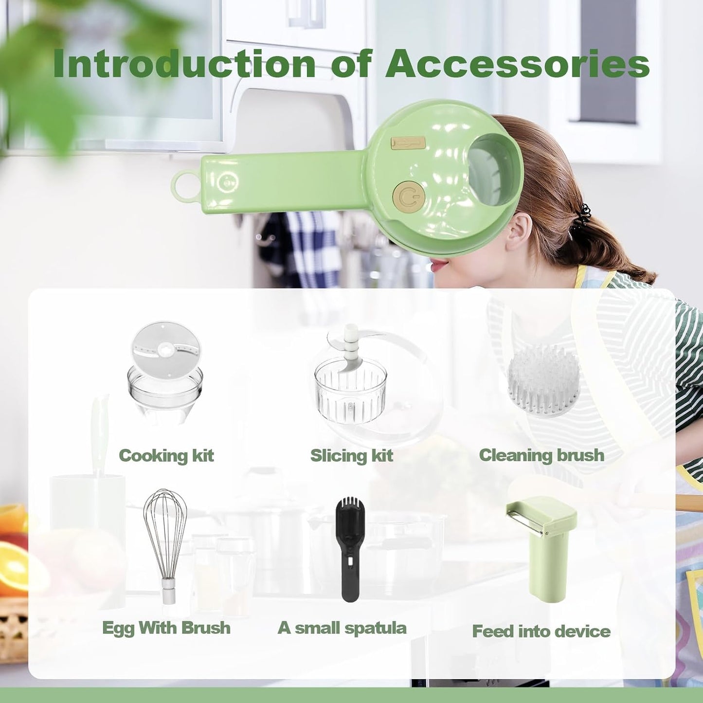 🥦4‑in‑1 Portable Electric Vegetable Cutter