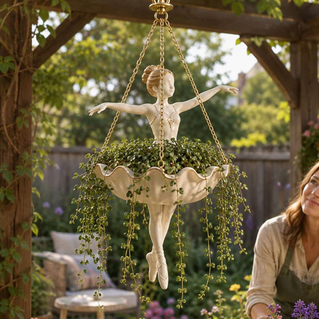 🩰Ballet Dancer Hanging Planter – Graceful Artistry Meets Living Greenery