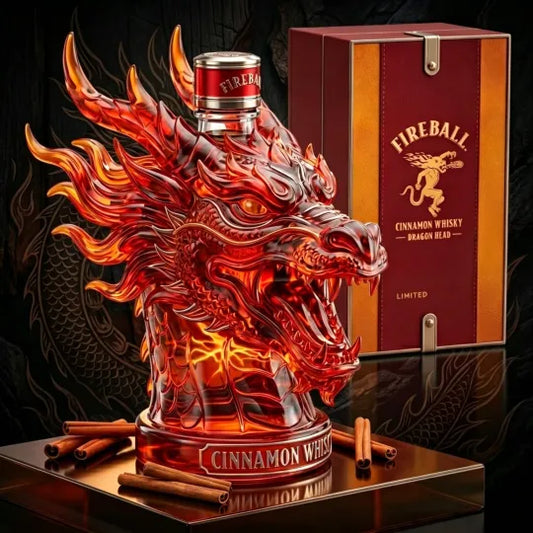 Dragon Head Whiskey Bottle – Limited Edition Sculpted Glass 🐉