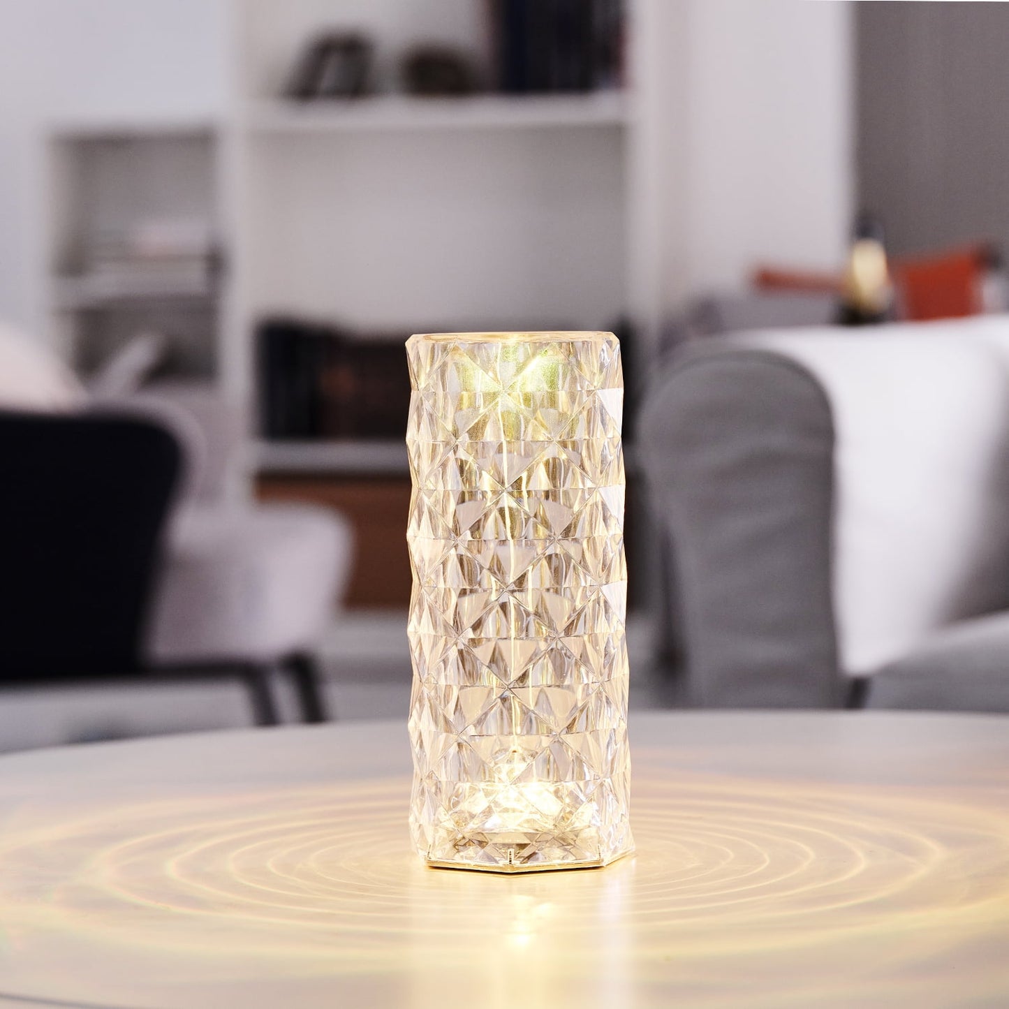 🌹 16‑Color Crystal Rose Table Lamp – USB Rechargeable, Touch & Remote Control, Cordless
