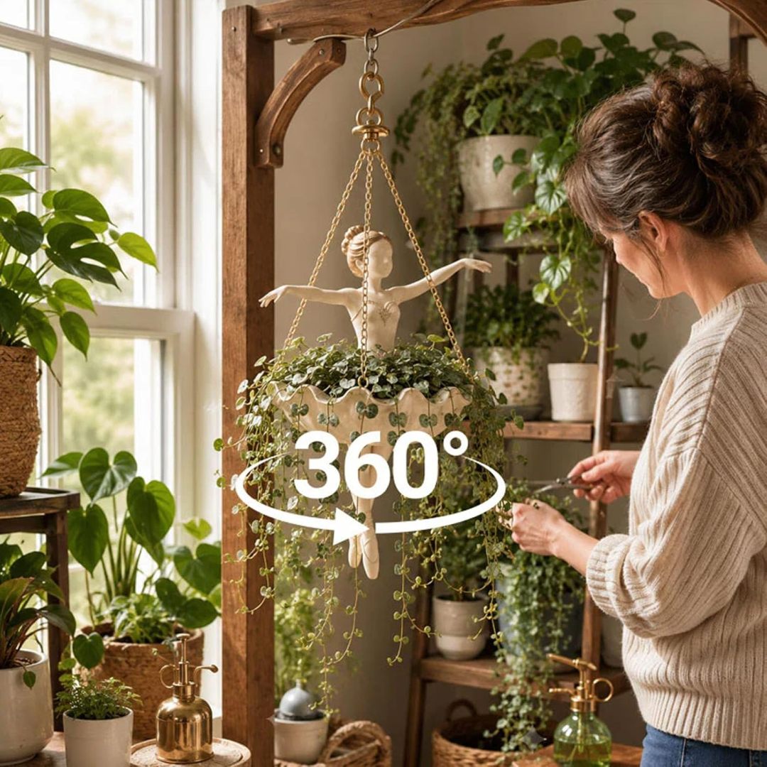 🩰Ballet Dancer Hanging Planter – Graceful Artistry Meets Living Greenery