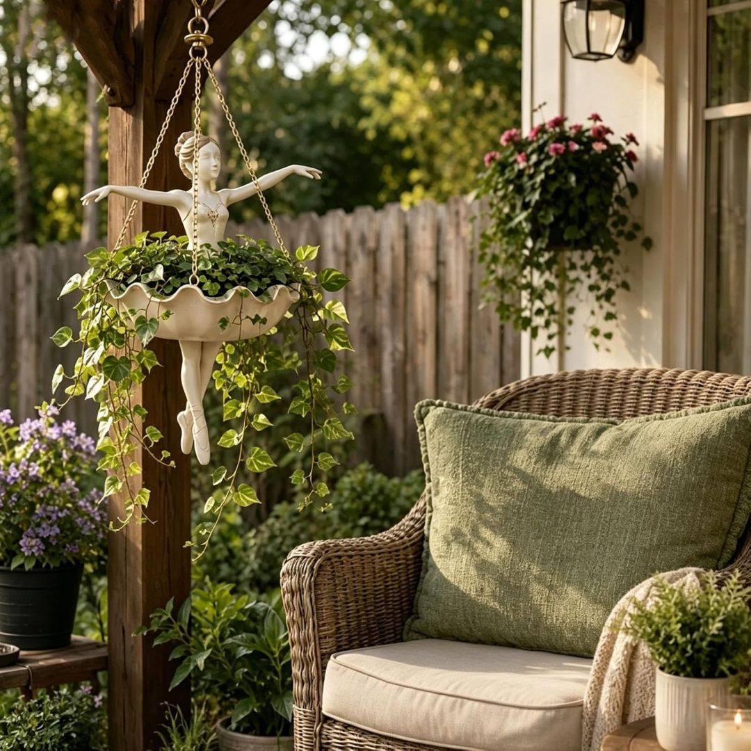 🩰Ballet Dancer Hanging Planter – Graceful Artistry Meets Living Greenery