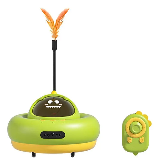 🐾 Smart Interactive Pet Toy – Remote Control, Laser & Feather Wand, Treat Dispenser, Auto Mode