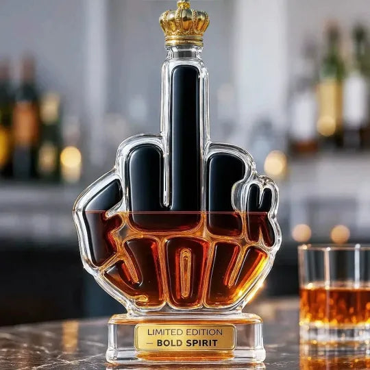 Funny Middle Finger Bar Decor – Novelty Glass Piece 🎁😆