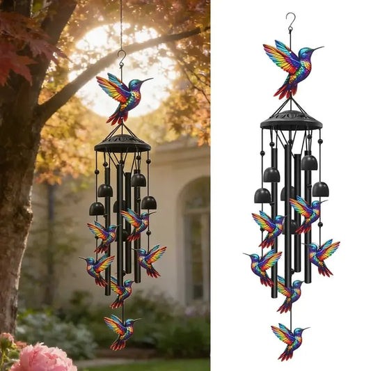 🐦 Vintage Colorful Hummingbird Wind Chime