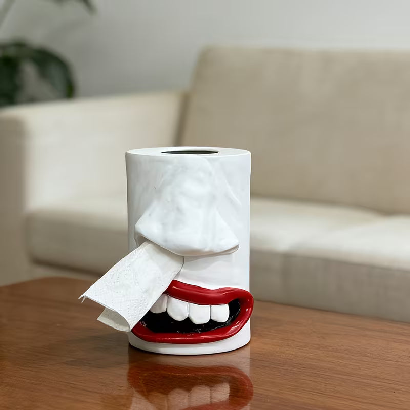 🎭 Handmade Funny Face Tissue Holder