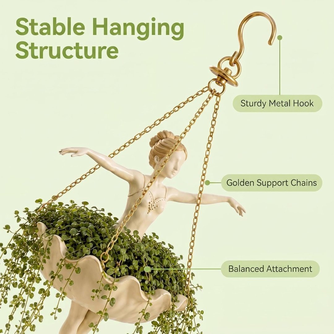 🩰Ballet Dancer Hanging Planter – Graceful Artistry Meets Living Greenery