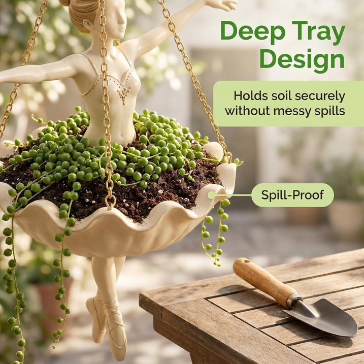 🩰Ballet Dancer Hanging Planter – Graceful Artistry Meets Living Greenery