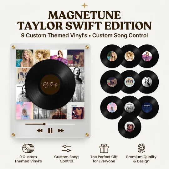🎵 Iconic Pop Star NFC Fridge Magnet Music Player – Retro Vinyl Decor with 9 Track Magnets