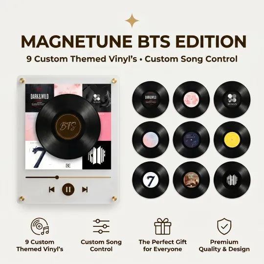 🎵 Iconic Pop Star NFC Fridge Magnet Music Player – Retro Vinyl Decor with 9 Track Magnets