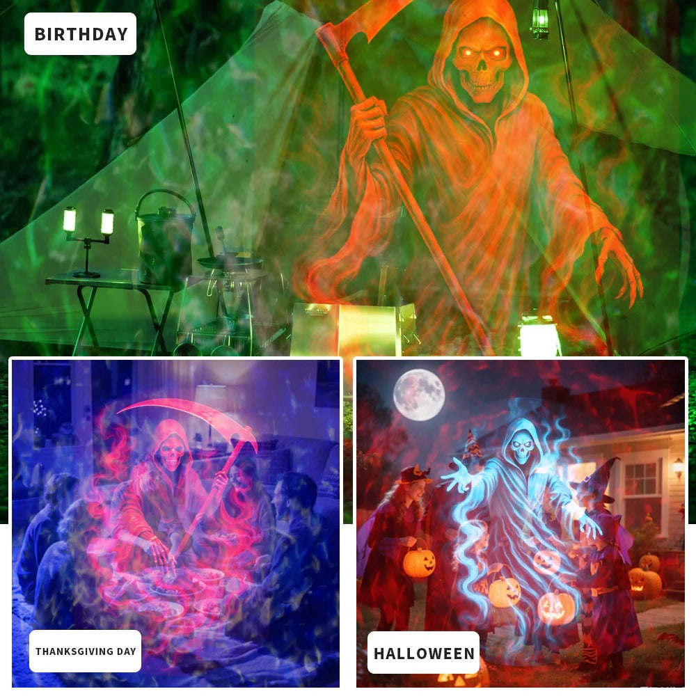 🎃👻 10‑Pattern HD Halloween Projection Light – 32FT Ultra‑Large Display, Instant Spooky Decor