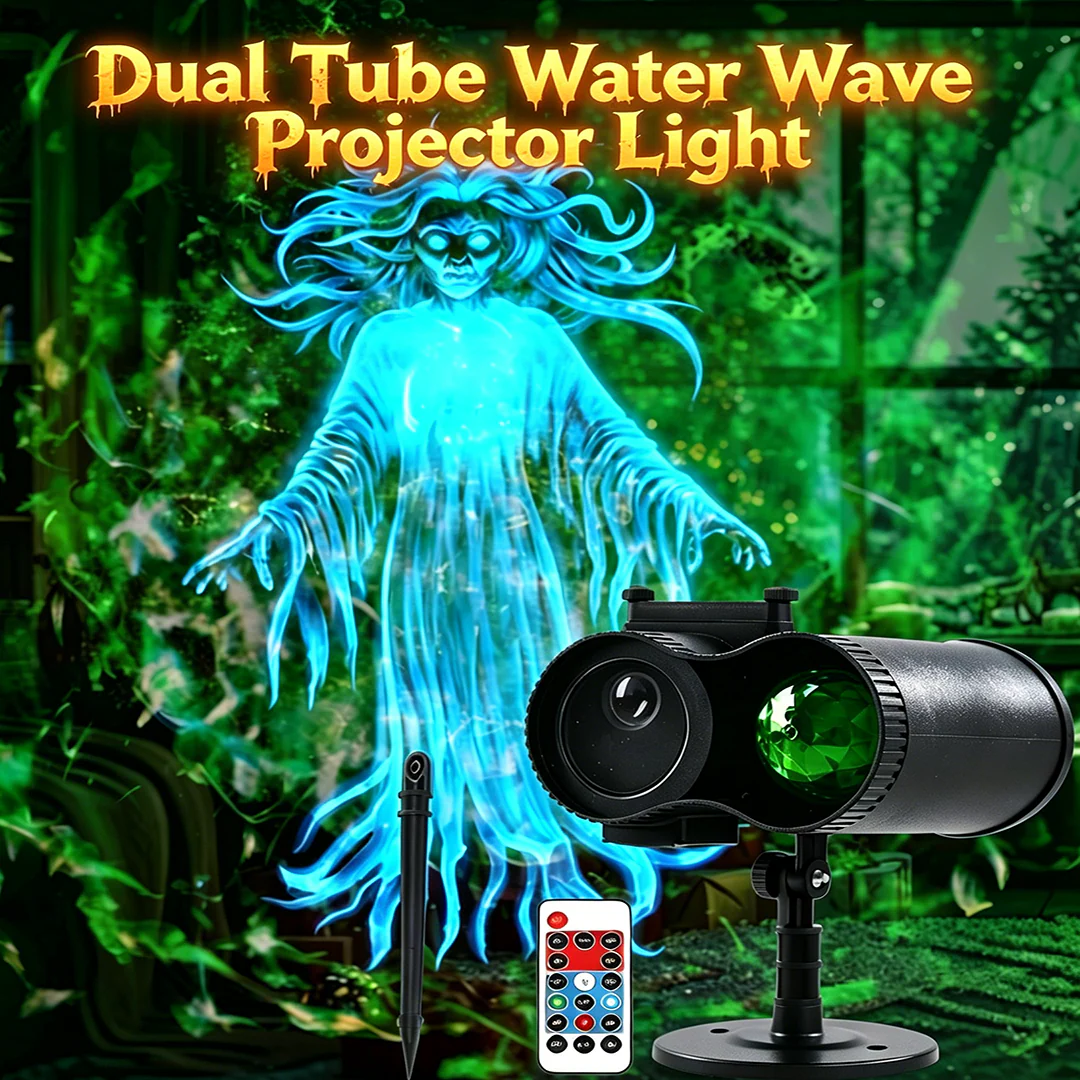 🎃👻 10‑Pattern HD Halloween Projection Light – 32FT Ultra‑Large Display, Instant Spooky Decor