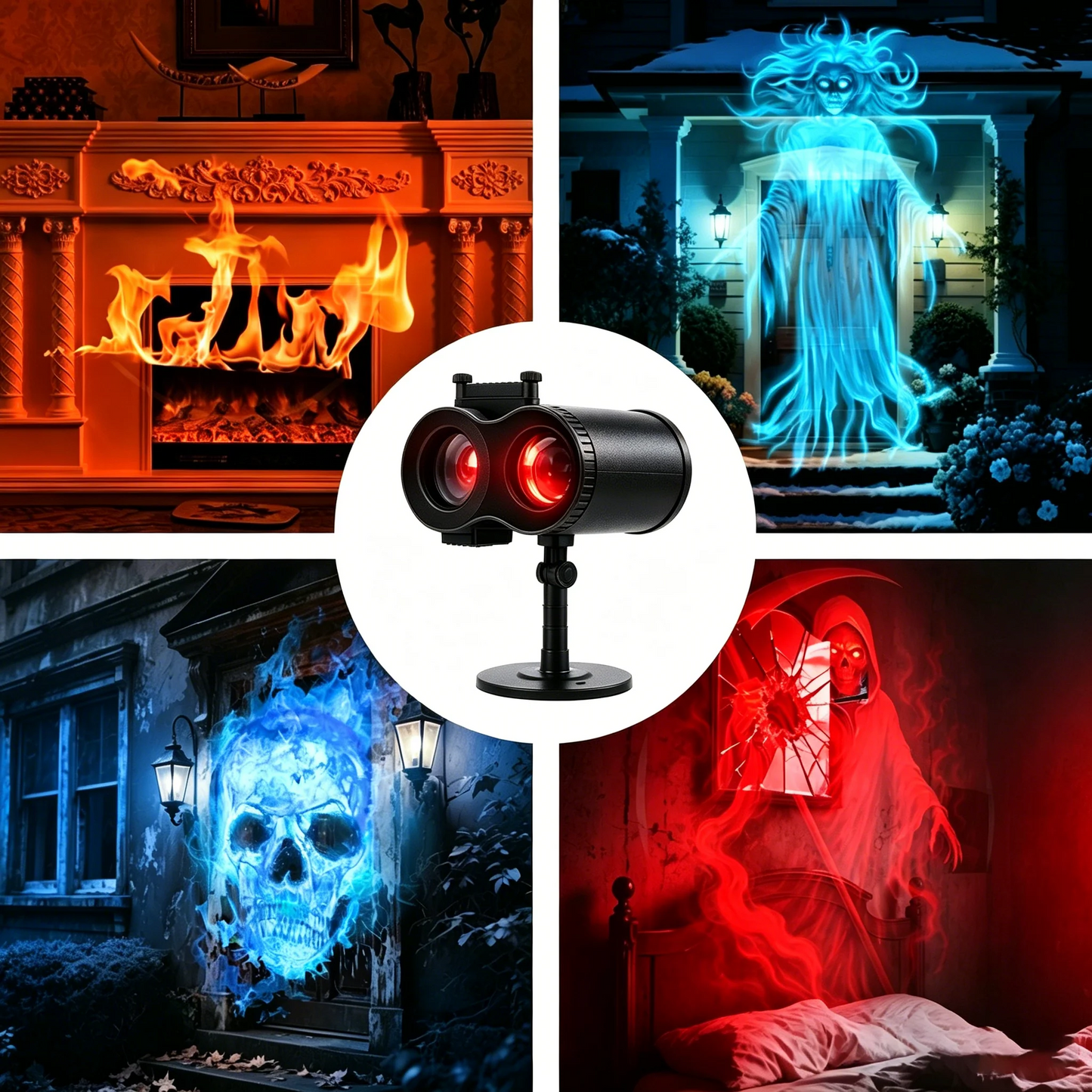 🎃👻 10‑Pattern HD Halloween Projection Light – 32FT Ultra‑Large Display, Instant Spooky Decor