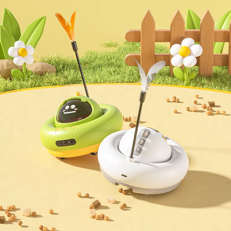 🐾 Smart Interactive Pet Toy – Remote Control, Laser & Feather Wand, Treat Dispenser, Auto Mode