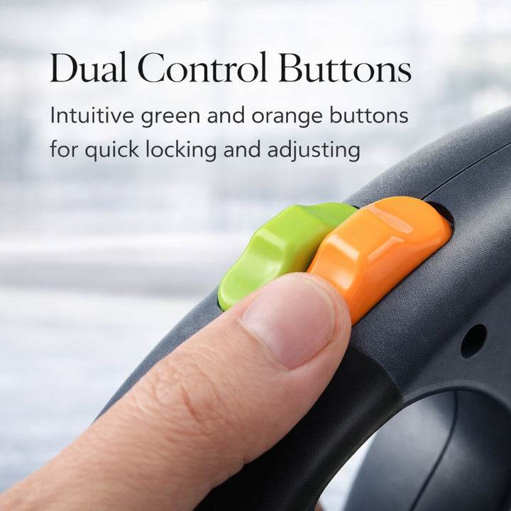 🐕 Retractable Double Dog Leash – Poop Bag Holder, LED Light, 360° Tangle‑Free Swivel